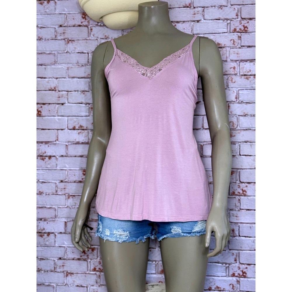 Daisy Fuentes Lilac Lace Trim Sweetheart Neck Cami Top XL Purple Soft Girl Y2K